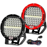 (Black)2pcs 9" 378w LED Work Light Bar Spot Flood Combo Offroad LED Light Bar For 4WD 4x4 Truck Trai