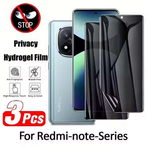 3Pcs Privacy Hydrogel Film For Xiaomi Redmi Note 15 Pro 15R Without Fingerprint Ulock Screen Protect