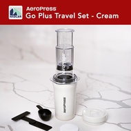 AeroPress Go Plus Travel Coffee Kit [Cream] Brew Anywhere | Complete 3-in-1 Portable Coffee System