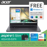 ACER ASPIRE 5 SLIM A514 55 537X-I5 1235U 8GB 512SSD FHD IPS-W11+OHS21