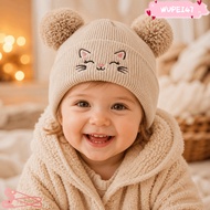 WUPEI47G9 Baby Winter Hats, Double Pom-Pom Cartoon Children Beanie Caps, Fashion Casual Cute Crochet