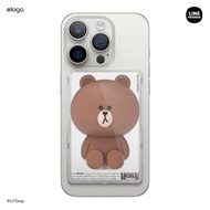 elago | LINE FRIENDS BROWN & SALLY Figure Magnetic PC Wallet Card Holder Compatible for MagSafe
