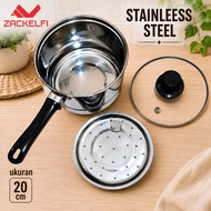 20 cm Thick Stainless Steel Steamer Pan | Multipurpose Steamer with Glass Lid | 20 cm Premium Steame