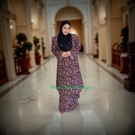 Hagia Sophia Kuntum Kurung Pahang chiffon Crepe 100% ironless Clothing Sets Dusty Pink Wanita