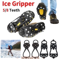 WENNEYCR 1 Pair Shoes Crampons, Spike 5/8 Teeth Ice Gripper Spike,  Universal Anti-Slip Spike Grips 