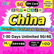 Wefly China SIM Card 5G 1-30 Days 20GB Unlimited 5G/4G China SIM Card with VPN China Unicom/China Te