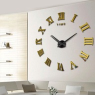 MQ - 004 Acrylic Mirror Sticker Quartz DIY Wall Clock with Roman Numeral Scales Home Decoration