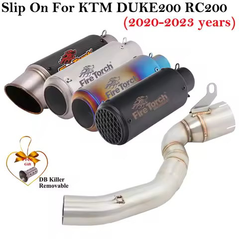 Slip On For DUKE KTM 200 Duke200 RC200 2020 - 2023 Motorcycle Exhaust Escape Middle Link Pipe Moto M