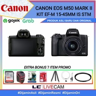 canon eos m50 mark ii kit 15-45mm is stm / kamera canon m50 mark ii - canon m50 bonus 7 item b