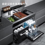 Oucheng Ultrasonic Integrated Sink Dishwasher Integrated Household12Set of Embedded Cupboard3DUltrasonic Fruit and Vegetable Cleaning Manual304Stainless Steel Cleaning and Drying Dishwasher