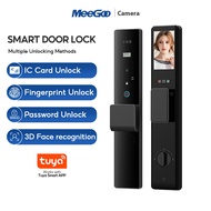 MeeGoo 7 In 1 Smart Door Lock 3D Face With HD Camera Tuya Smart APP Control Remote Unlocking