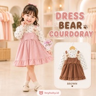 HEYBABY - DRESS BEAR COURDORAY EBV Girls' Dress im Baby Girl Dress 0-5 Years Baby Dress