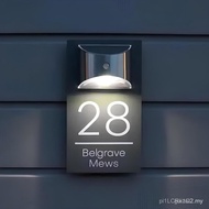 BeNsil Customizable Modern House Numbers、Personalized Outdoor Solar House Number Plate、House Number、