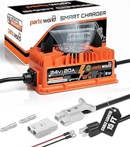 LithiumLogic™ 24V 20A LiFePO4 Charger with SB50 Anderson Plug, Accessory Wires & Temp Sensor; IP67 W