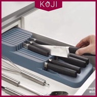 KOJI Compact Knife Organiser Drawer Storage Kitchen Drawer Cutlery Organizer and Knives Storage Tray Set Drawer