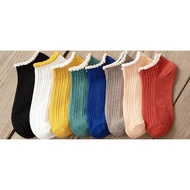 [ [ OMOYAA SG ] ] CUTE DESIGN SOCKS - GIRLy SOCKS - ANKLE SOCKS - COTTON SOCKS - PlAIN SOCK - DAILY 