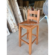 Square Bar Chair With Teak Backrest Size 35*35*70 cm
