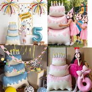 60inch Birthday Candle Big Cake Aluminum Foil Balloons Children's Party Birthday Decoration Atmosphe