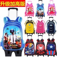 💥beg sekolah perempuan💥beg sekolah roda bag sekolah perempuan beg sekolah beroda Ready Stock Trolley Schoolbag Primary School Students Children 1-3-5-6 Grades Waterproof Boys Detachable Climbing Stairs One Three Six Wheels