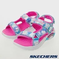 Skechers 女童涼拖鞋系列 RAINBOW RACER SANDALS 燈鞋 童鞋 302975LBLU 1 彩虹藍