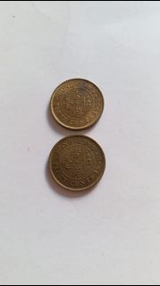 B 1990年 5毫硬幣 大皇冠 香港錢幣 女皇頭硬幣 五毫硬幣 Hong Kong coin