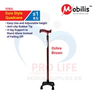 Mobilis Euro Style Quadcane Walking stick MO-9282L with FOUR legs Tongkat 4 kaki Anti-slip Rubber Ti