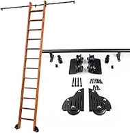 Rolling Ladder Hardware Library Sliding Ladder Hardware Kit (No Ladder), 3.3ft-20ft Round Track/Rail