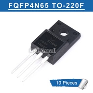 10ชิ้น FQPF4N65C FQPF4N65 TO-220F FQPF 4N65 4N65C TO220F 4A/650V MOSFET ทรานซิสเตอร์ใหม่แบบดั้งเดิม 