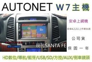俗很大~AUTONET W7 安卓主機/導航王/HD數位/藍芽/方控/USB/SD/倒車(SANTA FE )