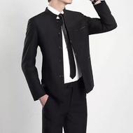 Men's Black BLAZER Suit MANDARIN STYLE 4IN1 HIGH TWIST Material EXCLUSIVE ORIGINAL Nikeyu