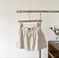 韓國女裝 高腰卡其色半截裙(內有打底褲) 百褶裙 pleated skirt 百褶裙 短褲 短裙褲 防走光 a字褲 長裙短裙 高腰牛仔褲 high waist Black brown Denim sk