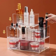 Transparent Acrylic Long Rectangular Desktop Storage Box Cosmetic Organizer Stationery Pen Kitchen Cutlery Box Mirror Cabinet