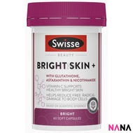 Swisse Beauty Bright Skin + 60 Capsules (With Glutathione Astaxanthin & Nicotinamide Vitamin C Suppo