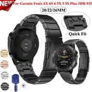 [HOT JUXXKWIHGWH 514] 26 20 22มม. สายนาฬิกาโลหะกีฬาสำหรับ Garmin Fenix7 7S 7X 6X 6 6S Pro 5X 5 3HR Smartwatch QuickFit สร้อยข้อมือสแตนเลส