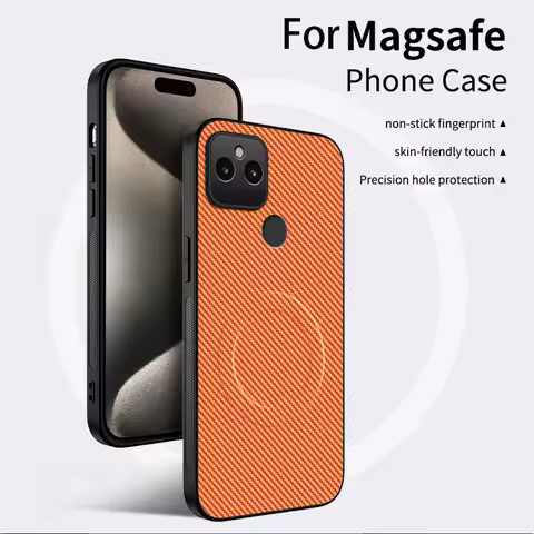 Carbon Fiber Texture Wireless Charging Magnetic Case For Google Pixel 5 5A Google5 Google5A 5G Shock