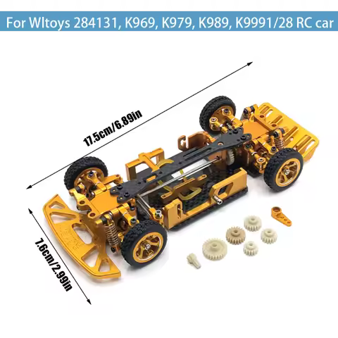 1/28 Metal Car Body Chassis Frame Set for 1/Wltoys 284131 K969 K979 K989 K999 Servo Arm Motor RC Car
