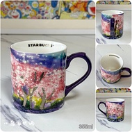 Starbucks Taiwan Store Spring Limited Out of Print Night Banquet Cherry Blossom Ceramic Mug Office Desktop Drinking Cup
