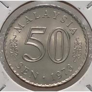 50 Sen 1973 ( UNC ) Malaysia Parlament House