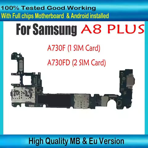 for Samsung Galaxy A8 PLUS A730F A730FD motherboard SM-A730F/DS 2 Sim Unlocked mainboard 100% Workin