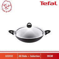 Tefal Novel Chinese Wok 36cm w/SS Lid (Induction-safe) A69698