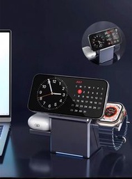 觸控感應  180 ° 旋轉  Qi2  MagSafe  Charger 15W 磁吸 快速 無線充電器 適用于IPhone  AirPods  Iwatch 三合一 無線充电器 充電座 充電架 華