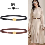 BGS-426 Women's Leather Belt 2in1 Vintage Premium Iron Metal Super Trendy 2025