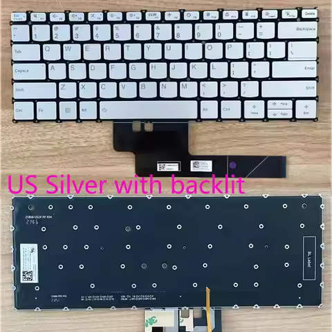 Keyboard for Lenovo Yoga Slim 7 Carbon 13IAP7 with backlit Silver US layout