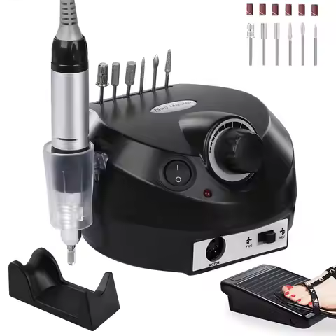 LINMANDA Acrylic Nail Drill-Electric Nail Drill with Foot Pedal E File Manicure Set Electric Nail Fi