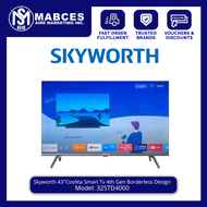 Skyworth 43'' Coolita Smart Tv 4th Gen Borderless Design 43STD4000