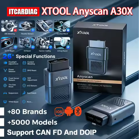 XTOOL Anyscan A30X Bi-directional Scanner Bluetooth OBD2 Code Reader OBD DTC Code 26+ Function Over 