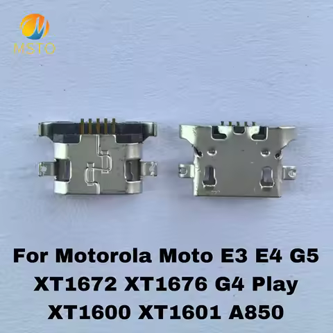 10-100pcs For Motorola Moto E3 E4 G5 XT1672 XT1676 G4 Play XT1600 XT1601 A850 Micro USB 5pin Chargin