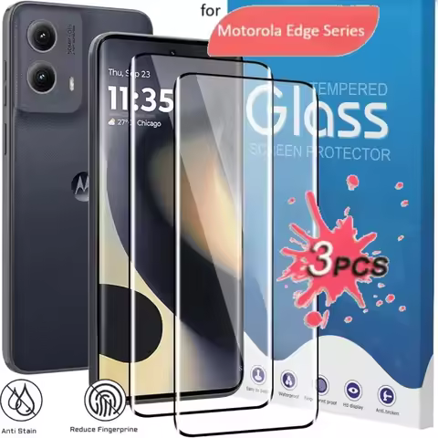 3Pcs 9H Cuvred Glass Cover for Motorola Edge 50 60 Fusion 40 Neo 5G HD Film Screen Protector for Mot