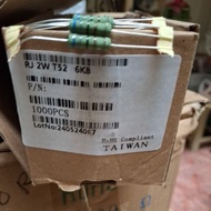 100 pcs resistor 2 watt 6k8 copper feet R 2w 6k8