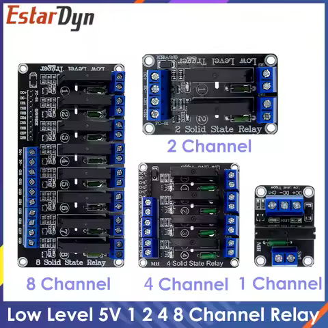 5V 1 2 4 8 Channel SSR G3MB-202P Solid State Relay Module 240V 2A Output with Resistive Fuse Diy Kit